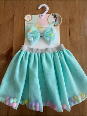 LITTLE ME TULLE POMPOM TUTU W/ BOW